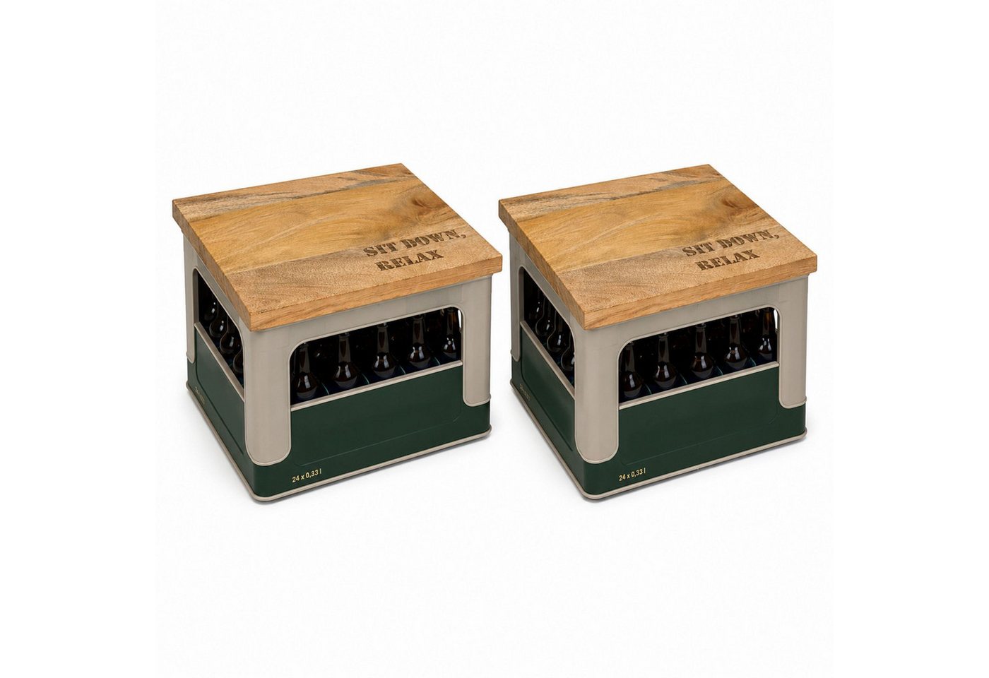 BURI Sitzauflage 2x Bierkastensitz Getränkekistensitz Sitzauflage 41x30x2cm Holz, (2 St) Bild 4