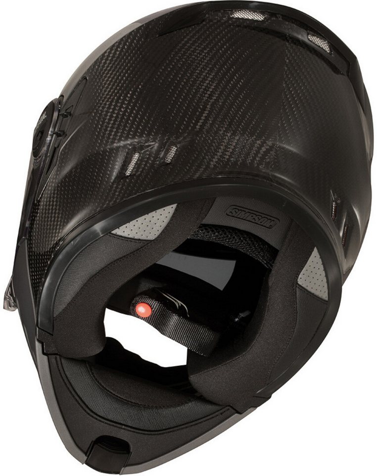 Simpson Motorradhelm Darksome Carbon 06 Klapphelm, Vorbereitet Für Kommunikationssystem,integriertes Sonnenvisier Bild 2