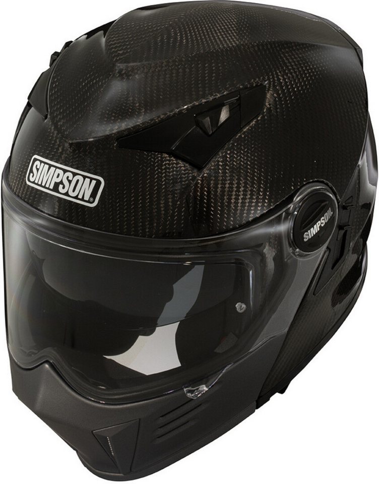 Simpson Motorradhelm Darksome Carbon 06 Klapphelm, Vorbereitet Für Kommunikationssystem,integriertes Sonnenvisier Bild 3