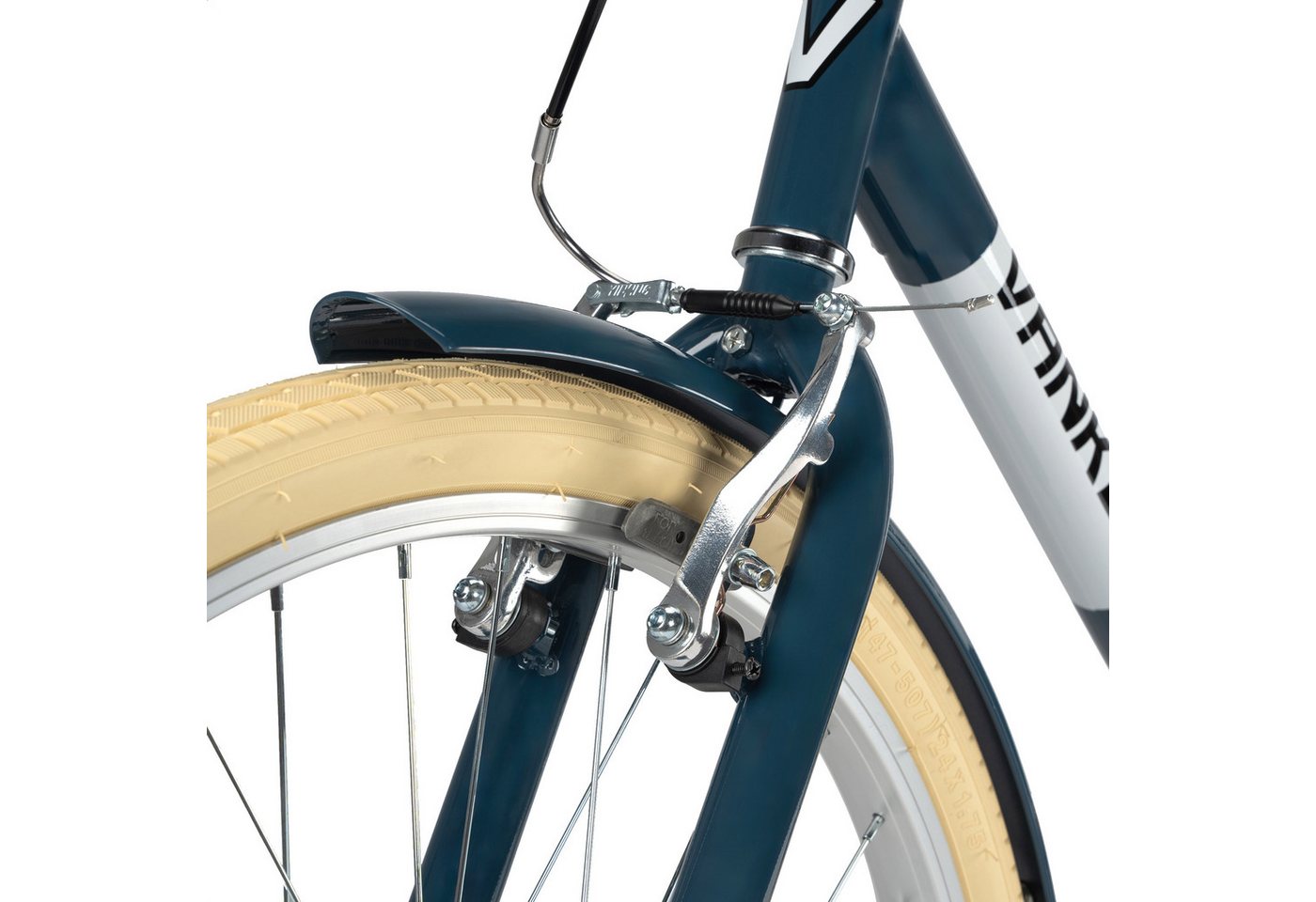 Vankel Kinderfahrrad 24 Zoll, Rücktrittbremse, tiefer Einstieg, Blau, 1 Gang, Ab 8 Jahren, 130-155 cm, Schutzbleche, Reflektoren