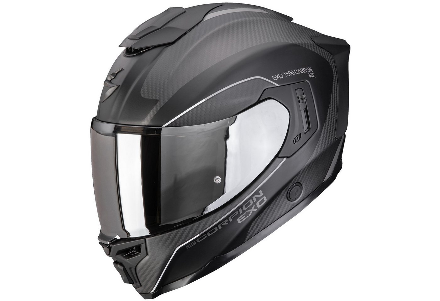 Scorpion Exo Motorradhelm Scorpion EXO-1500 Carbon Air Mundi Integralhelm Matt-Schwarz/Silber S (1er Set), integralhelm motorrad