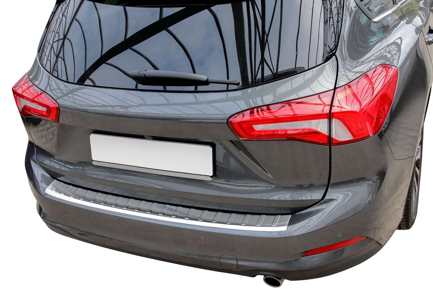 RECAMBO Ladekantenschutz für FORD Focus 4 TURNIER, ab 2018 Stoßstangenschutz, V2A rostfrei, Exklusive Optik, praktischer Schutz & perfekte Passform