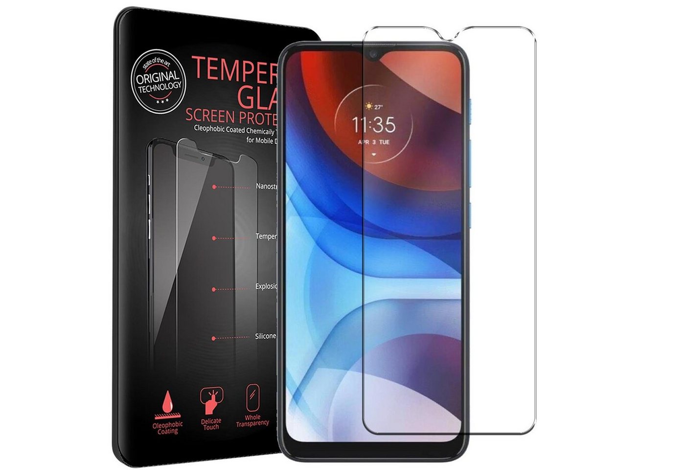 CoolGadget Schutzfolie Panzerfolie für Motorola Moto E7, (9H Härtegrad, 2x Schutzglas, 1xReinigungset), Displayfolie Panzer Schutzfolie 2 Stück für Motorola E7 Glas Folie Bild 4