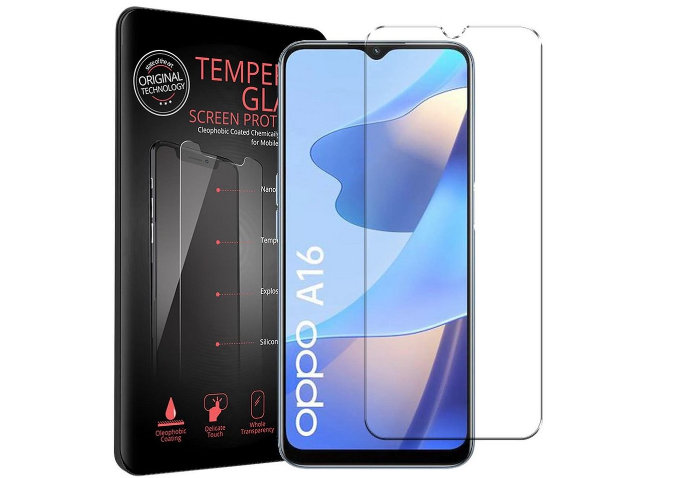 CoolGadget Schutzfolie Panzerfolie für OPPO A16 / A16s, (9H Härtegrad, 2x Schutzglas, 1xReinigungset), Displayfolie Panzer Schutzfolie 2 Stück für OPPO A16 / A16s Glas Folie Bild 5