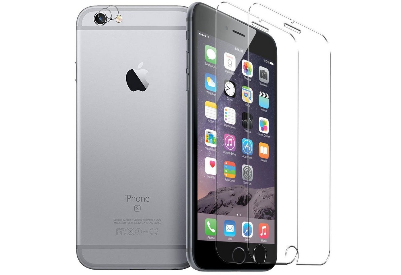 CoolGadget Schutzfolie Panzerfolie für iPhone 6 / 6S, (Spar-Set 4in1, 2x Displayschutz, 2x Kameraschutz), Panzerglas Schutzfolie für Apple iPhone 6 / 6S Folie Bild 3