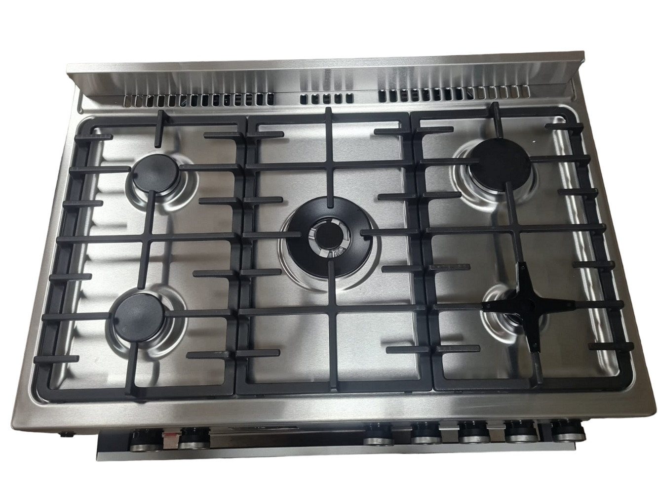 Gasline Gas-Standherd mit Gasbackofen GAG90GOINX, mit 1-fach-Teleskopauszug, 90 cm breit mit WOK Brenner und Drehspieß Bild 2
