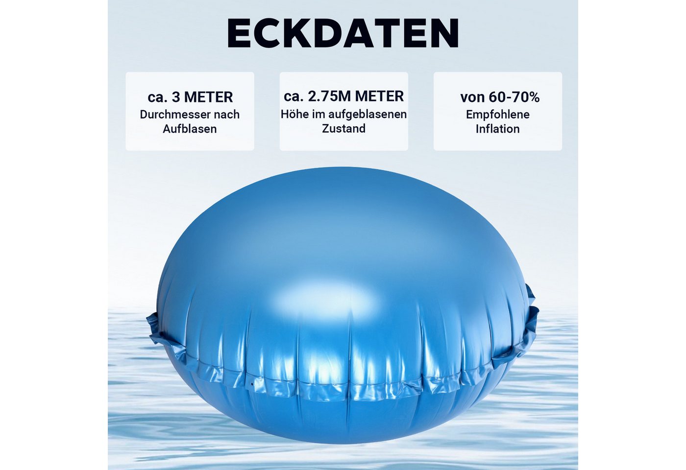 Clanmacy Pool-Abdeckplane Pool-Abdeckplane 300x300cm Poolkissen rund Winterabdeckung Bild 5
