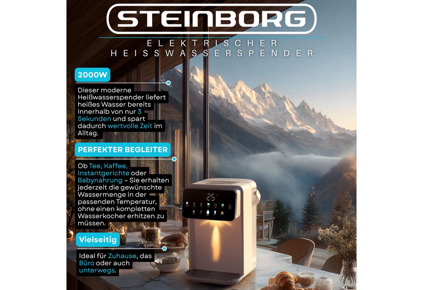 STEINBORG Heißwasserspender SB-6010, 3.5 l, 2000 W Bild 2