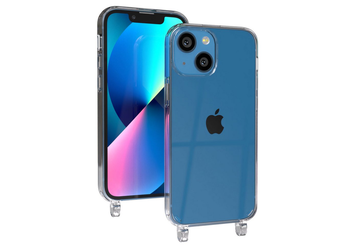 EAZY CASE Handykette Handyhülle für Handyketten mit Befestigungsösen für iPhone Modelle 5,4 Zoll, Hülle für Handykette, Transparent mit Ösen für Apple iPhone 13 Mini Bild 2