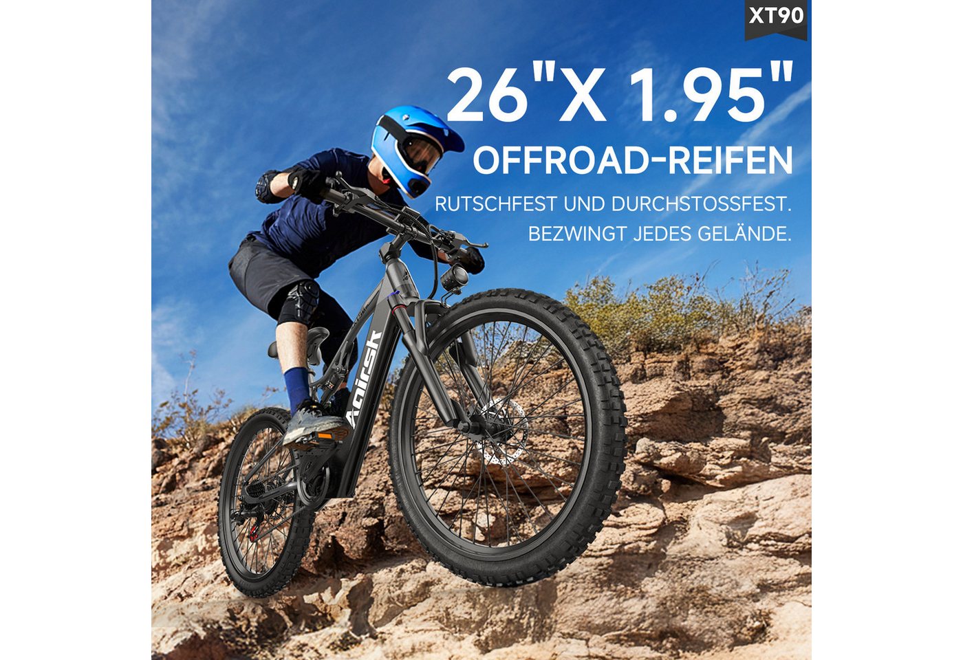 DOTMALL E-Bike Mountainbike XT90 26 Zoll Elektrofahrrad mit Vollfederung 250W 48V 20AH akku, Heckmotor, 960 Wh Bild 4