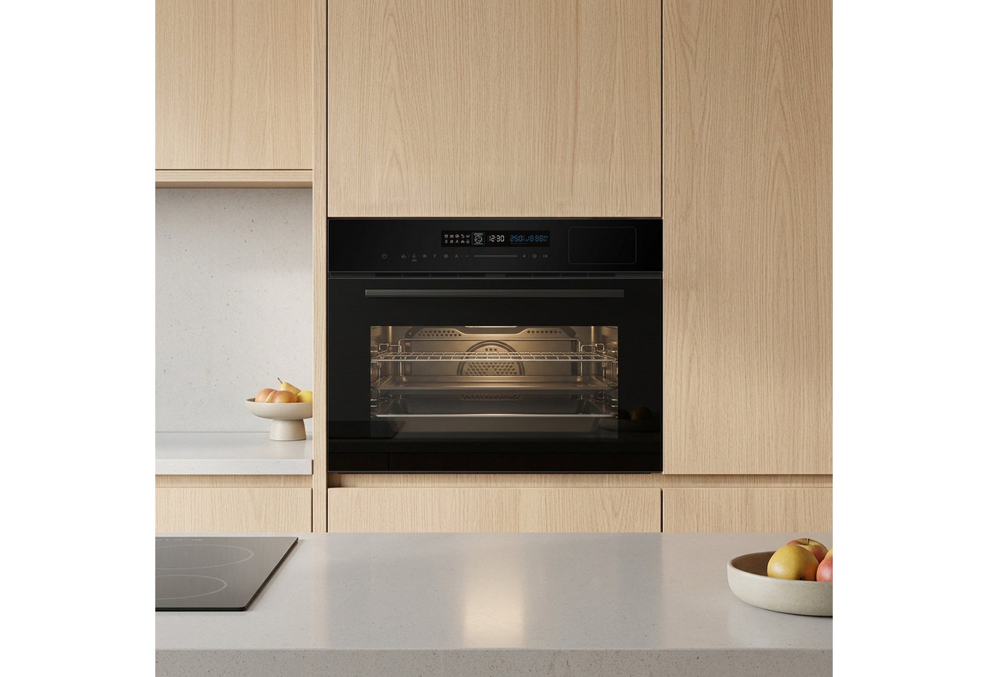 KKT KOLBE Einbau-Mikrowelle EBMS4503S2, Grill, Grill und Heißluft, Heißluft, Dampfgarfunktion, 50 l, 50 l Backofen / 800 Watt Mikrowelle / 60cm / Autark / Heißluft / Grill