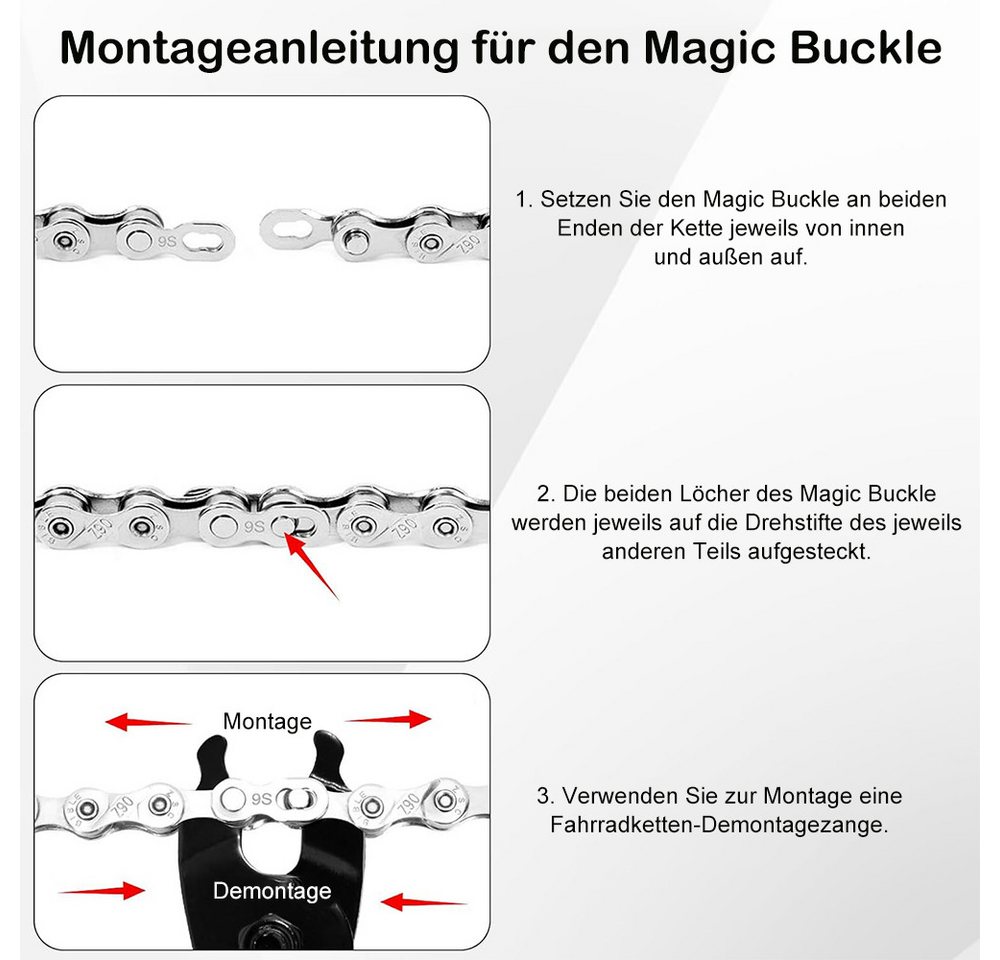 AFKSMILE Fahrradkette Fahrrad Werkzeug - Kettennieter Fahrrad, Kettenschloss Kettenzange Fahrradkette Reparatur Set für 6-11 Fach Fahrradkette Werkzeug Set Bild 3