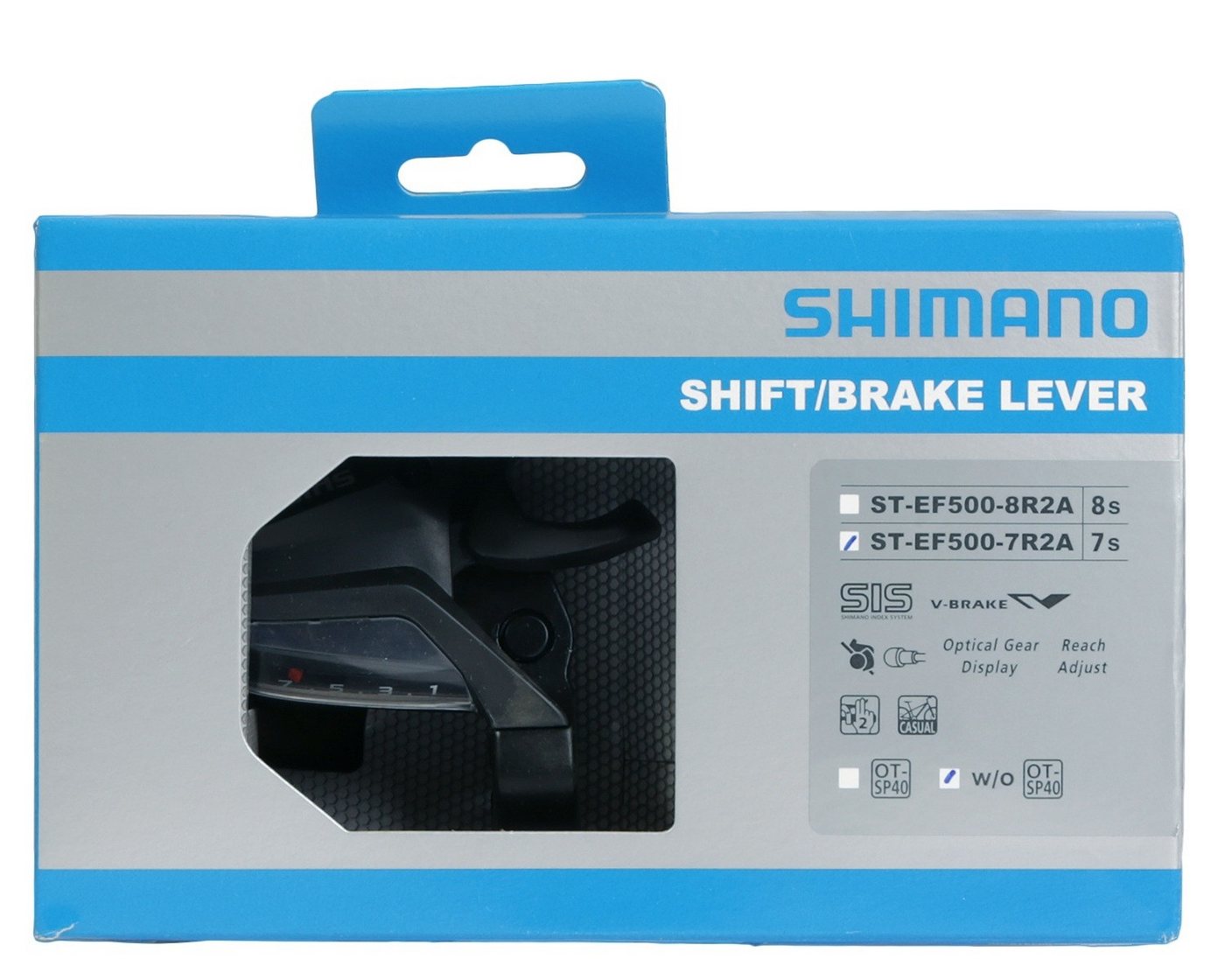 Shimano Schaltung Acera ST-EF500 Schalthebel / Bremshebel Rechts, 7-fach 2 Finger EZ-Fire Plus V-Brake mechanische Scheibenbremse MTB Bild 4