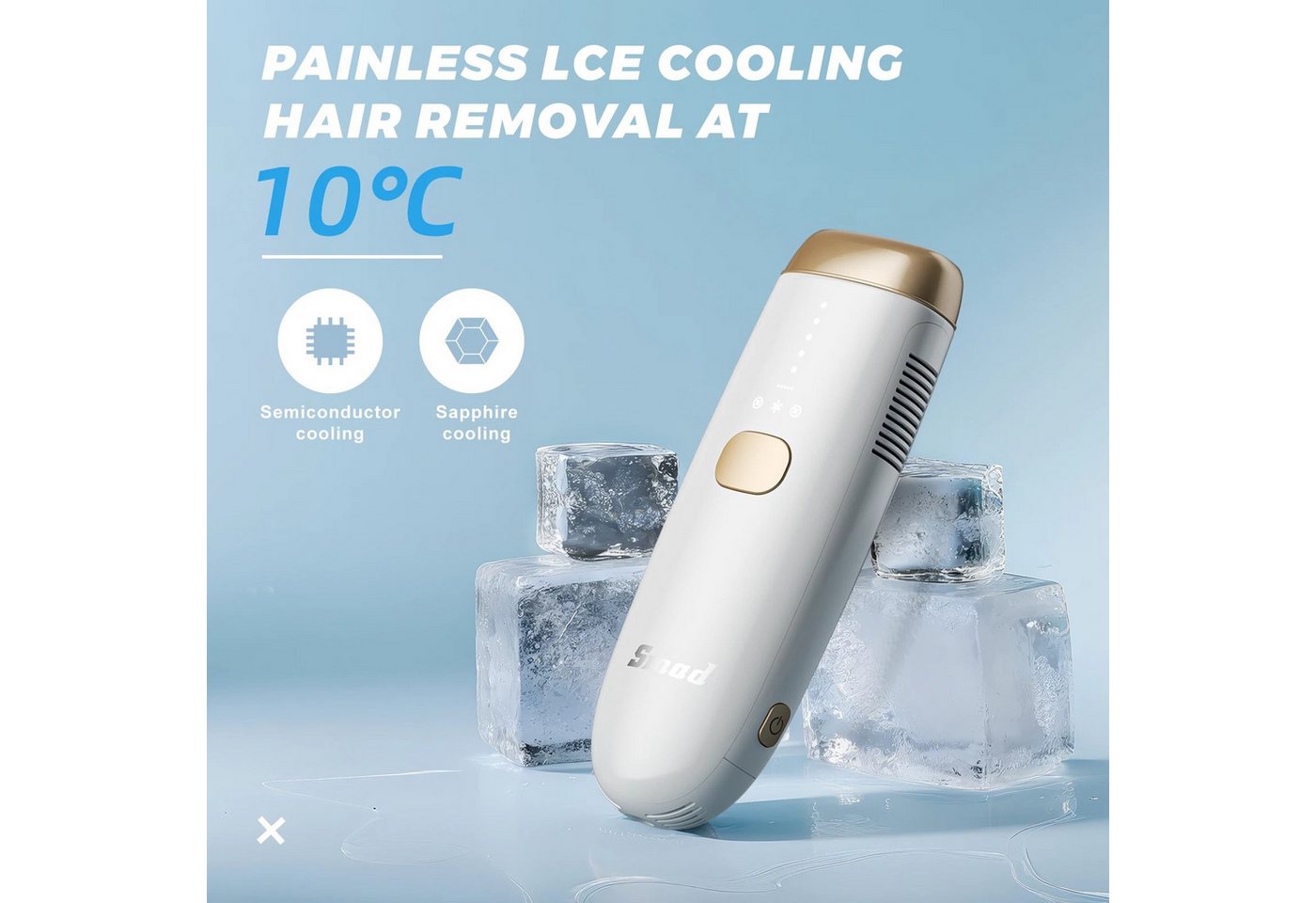 Smad IPL-Haarentferner DOIA-16JH2, 300000Intensitätsstufen Lichtimpulse, Komplettset: IPL-Gerät, Rasierer, Schutzbrille, Netzkabel, Verpackung, 300.000 Lichtimpulse,Dauerhafte Haarentfernung,Skin Sensor