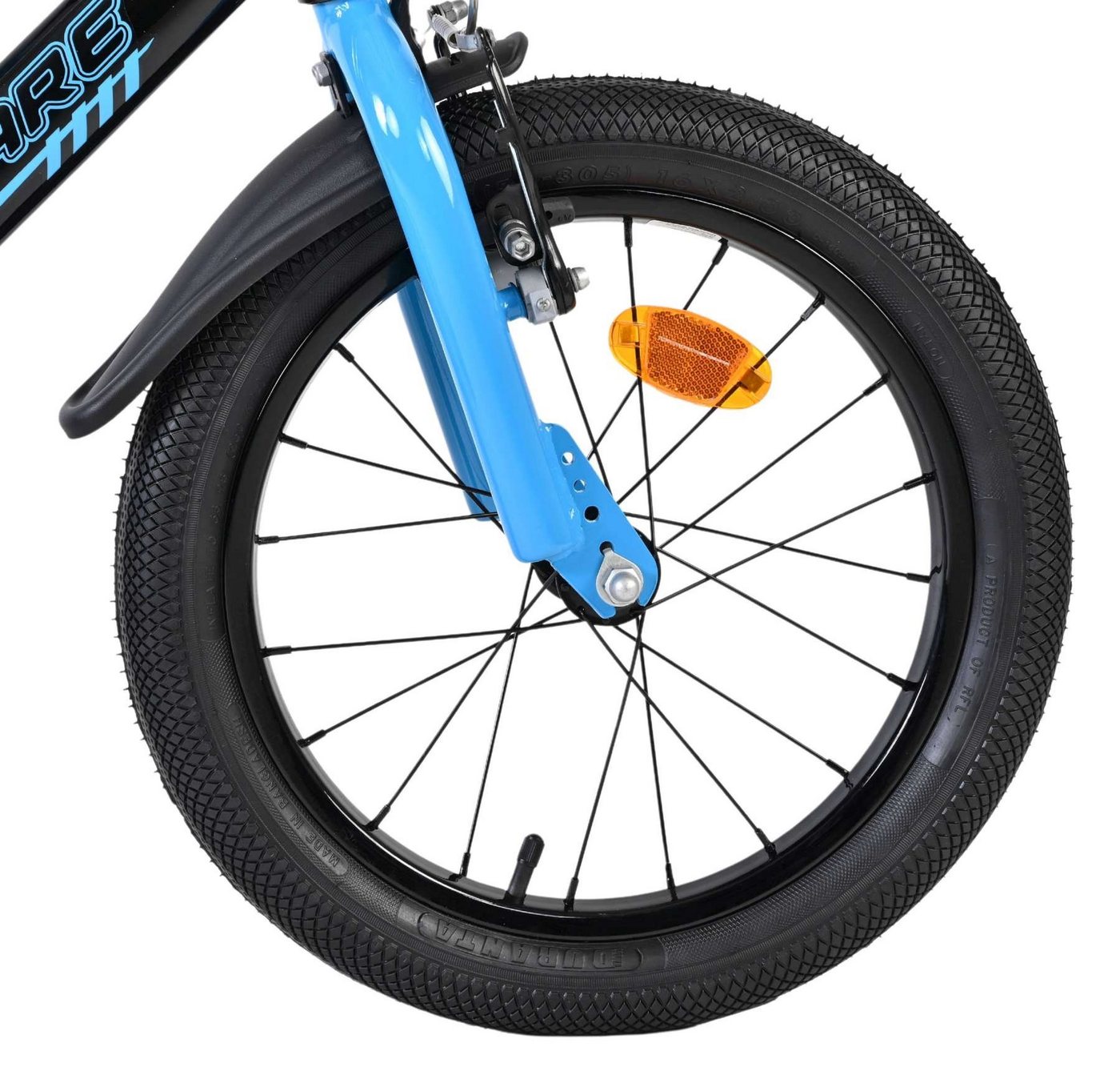 Volare Kinderfahrrad Sportivo Kinderfahrrad - Jungen - 16 Zoll - Blau Schwarz, Handbremse und Rücktrittbremse, abnehmbare Stützräder, Luftreifen Bild 4