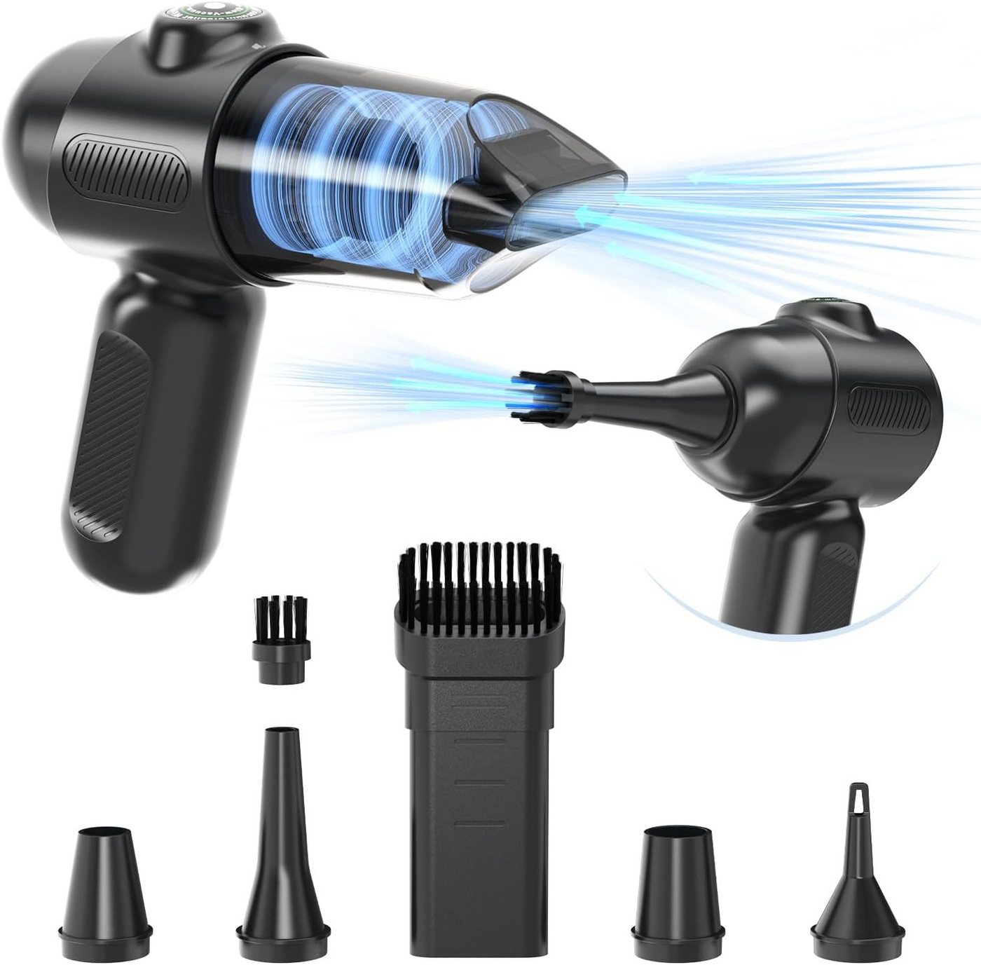 Diyarts Akku-Handstaubsauger, beutellos, LED-Anzeige, 300-ml-Staubbehälter, USB-C und 5 Aufsätze Bild 3