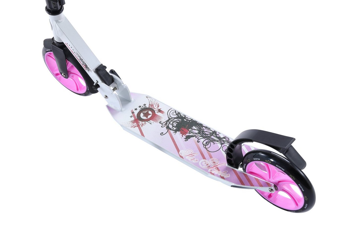 Star-Scooter Cityroller 205 mm, ab 8 Jahre, Kinder City Roller ab 144 cm, Jungen, Mädchen, Klappbar, Höhenverstellbar, Seitenständer, Aluminium