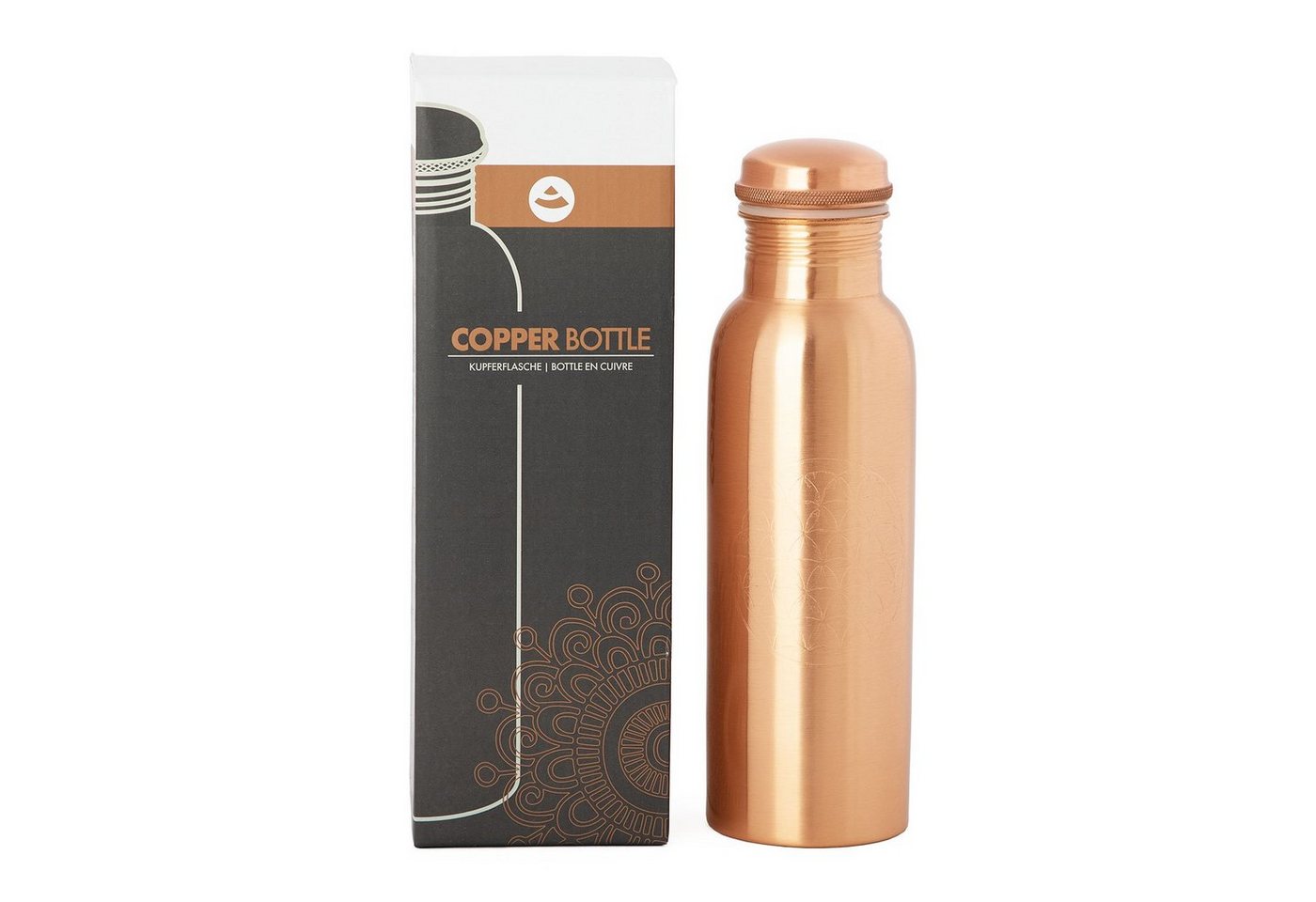 bodhi Trinkflasche Kupferflasche, 800 ml Blume des Lebens Bild 3