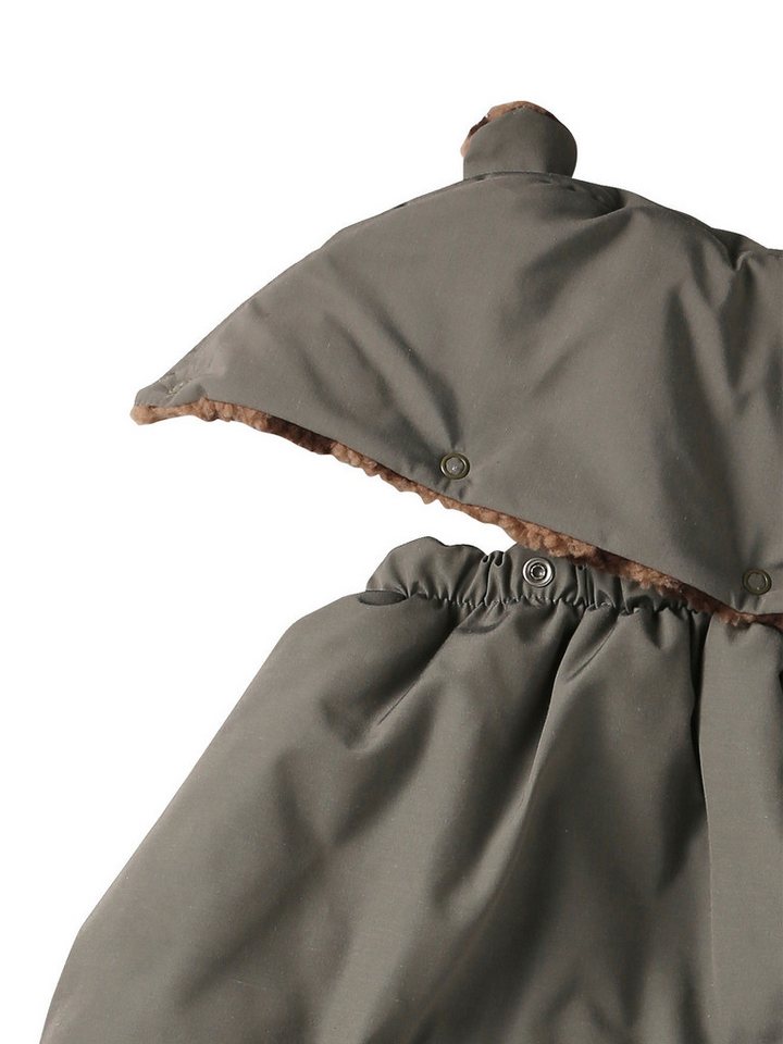 vertbaudet Babytrage Wintercover für die Babytrage mit Kapuze, Teddyfleece-Futter, Leopardenmuster