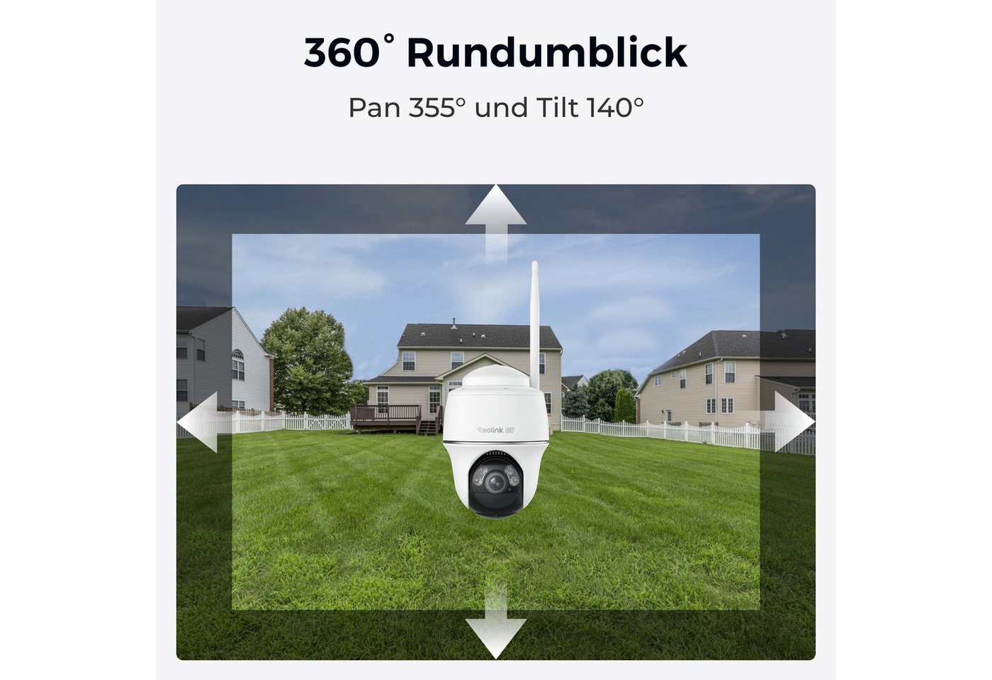 Reolink Überwachungskamera Kabelloses Sicherheitssystem mit 4K PT Akku Argus PT Ultra (AuBenbereich, 4-tlg., 360° Ansicht in 4K,Farbige Nachtsicht mit Reolink Home Hub) Bild 3