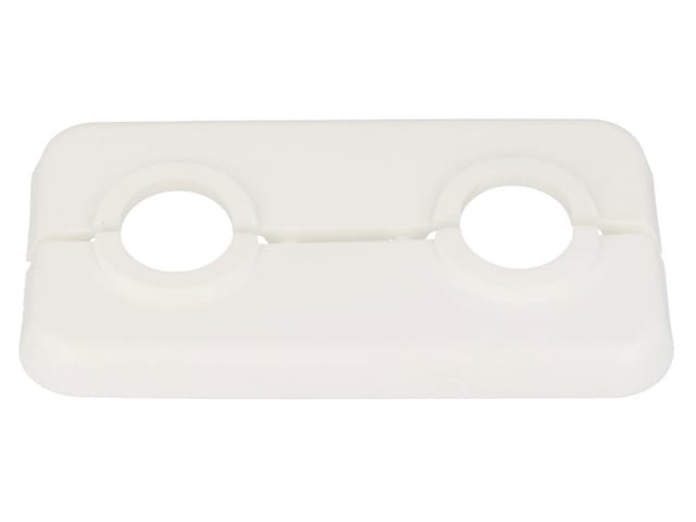 STEDO Doppel-Scharnierrosette Rohrabstand 50 mm, Loch 16 mm - weiß