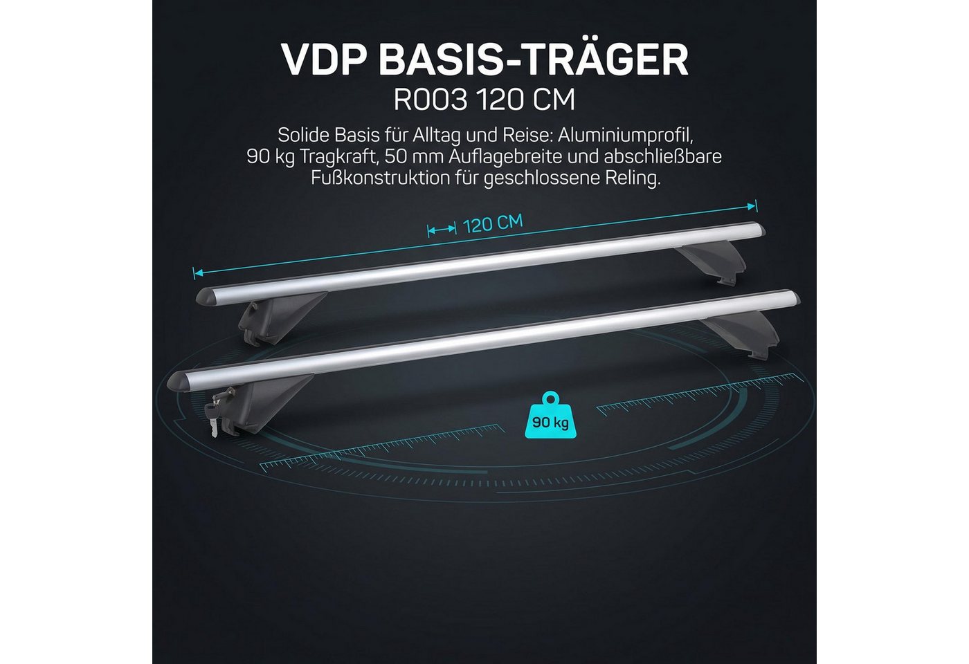 VDP Dachträger (Passend für Ihren Skoda Kodiaq (5Türer) ab 2017 mit offener Reling) Bild 3
