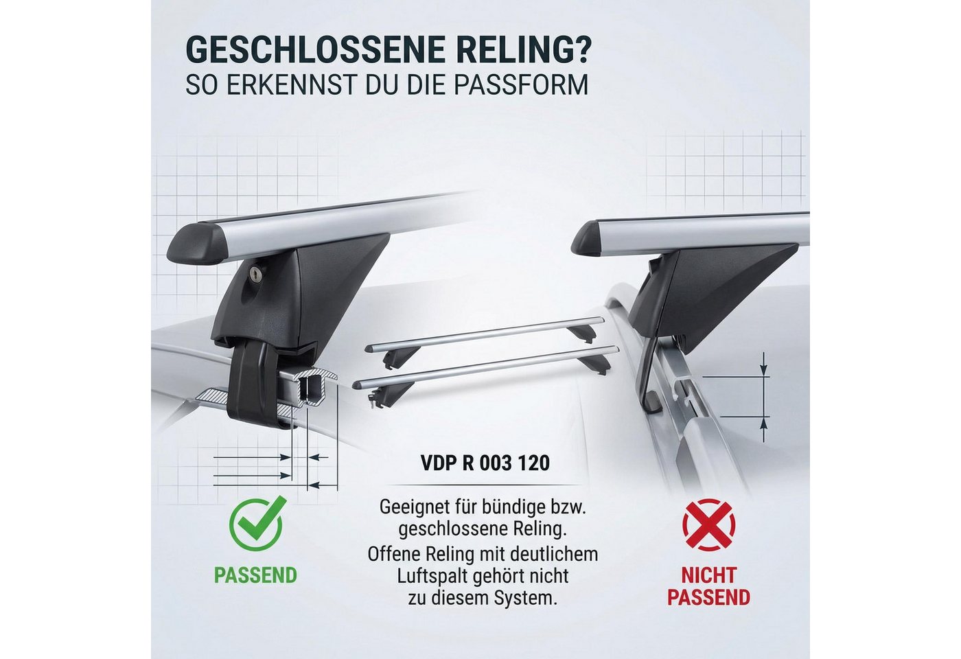 VDP Dachträger (Passend für Ihren Skoda Kodiaq (5Türer) ab 2017 mit offener Reling) Bild 5