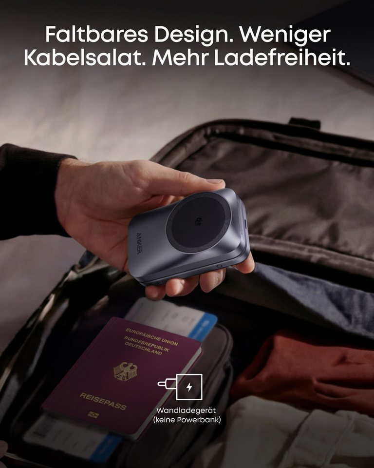 Anker Anker Prime 3-in-1 Ladestation,Qi2.2 25W, AirCool kabelloses Ladegerät Induktions-Ladegerät (MagSafe-kompatibel für iPhone, Apple Watch & AirPods (ohne Akku) Bild 3