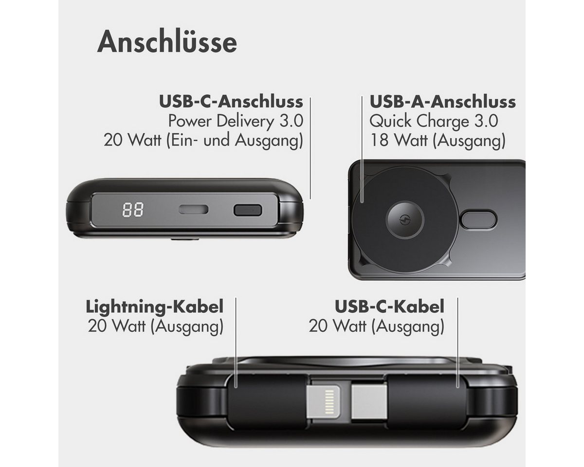 imoshion imoshion 4-in-1 MagSafe Powerbank – iPhone + Apple Watch – 10.000 mAh Powerbank (1 St)
