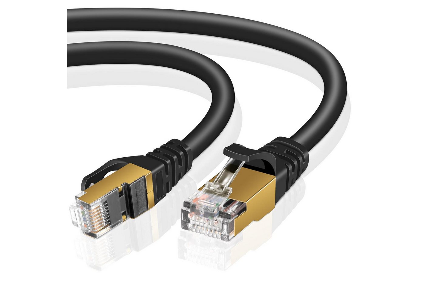 VERCO Cat 7 Netzwerkkabel rundes LAN-Kabel, RJ-45 (Ethernet), (800 cm), 10 / 100 / 1000 Mbits Geschwindigkeit bis 1 Gbits S/FTP Patchkabel Bild 4