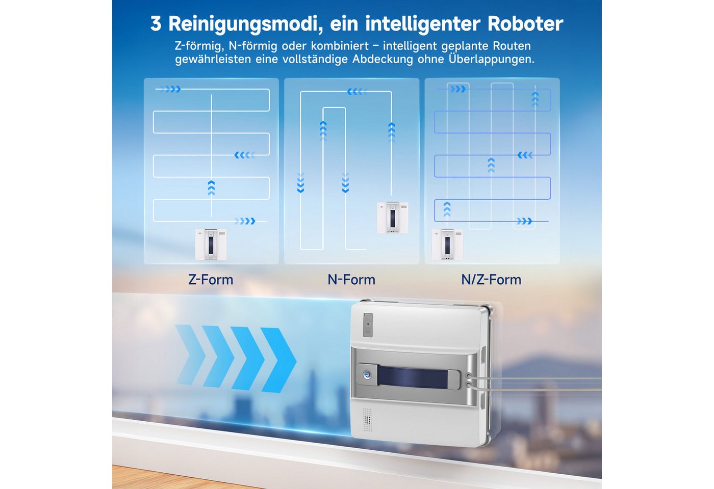 lubluelu Fensterputzroboter CHYW200 Intelligenter Fensterputzer Fenstersauger mit Fernbedienung Bild 5
