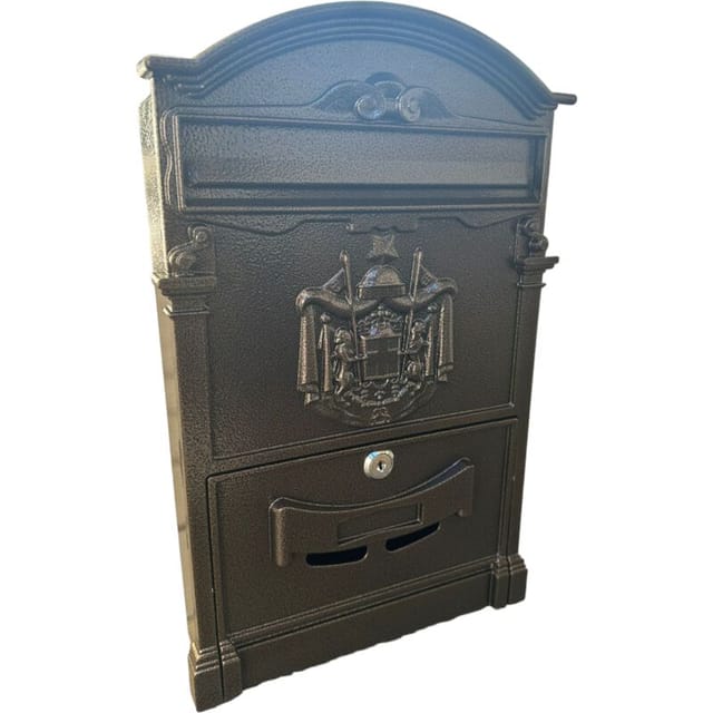 Salone Srl - villa italia briefkasten aus aluminium in antik-bronzefarbe. L26xT9xH42cm