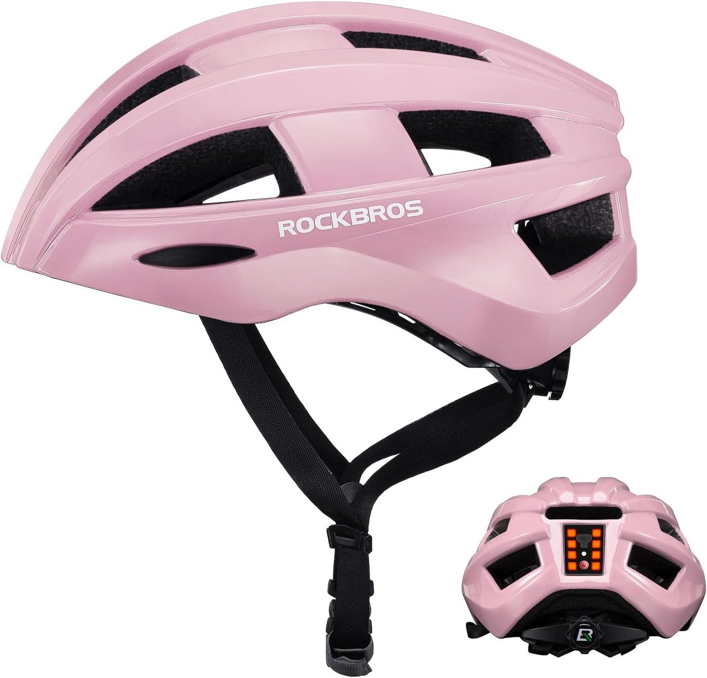 ROCKBROS Fahrradhelm Aufladbarer Fahrradhelm mit Heckleuchte Größe 58-60cm