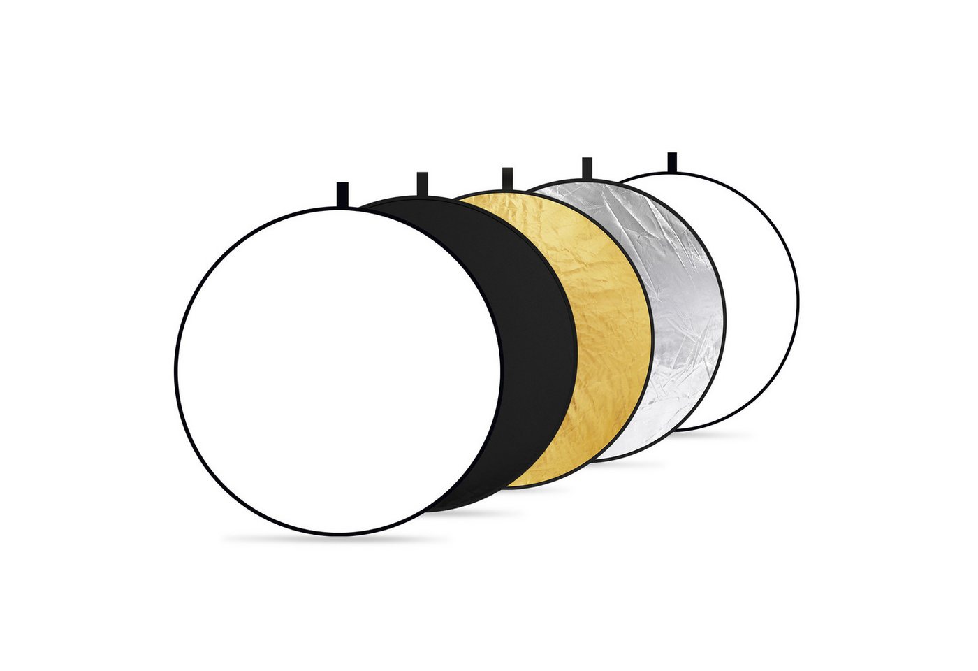 Neewer Blitzlichtreflektoren RF-60 5-in-1 60cm Lichtreflektor Diffusor, Faltbare, mit Tasche, (Packung, Farbe:Schwarz, Weiß, Gold, Grau, Silber), tragbar Fotoreflektor für Studio Fotografie Beleuchtung im Freien Bild 4