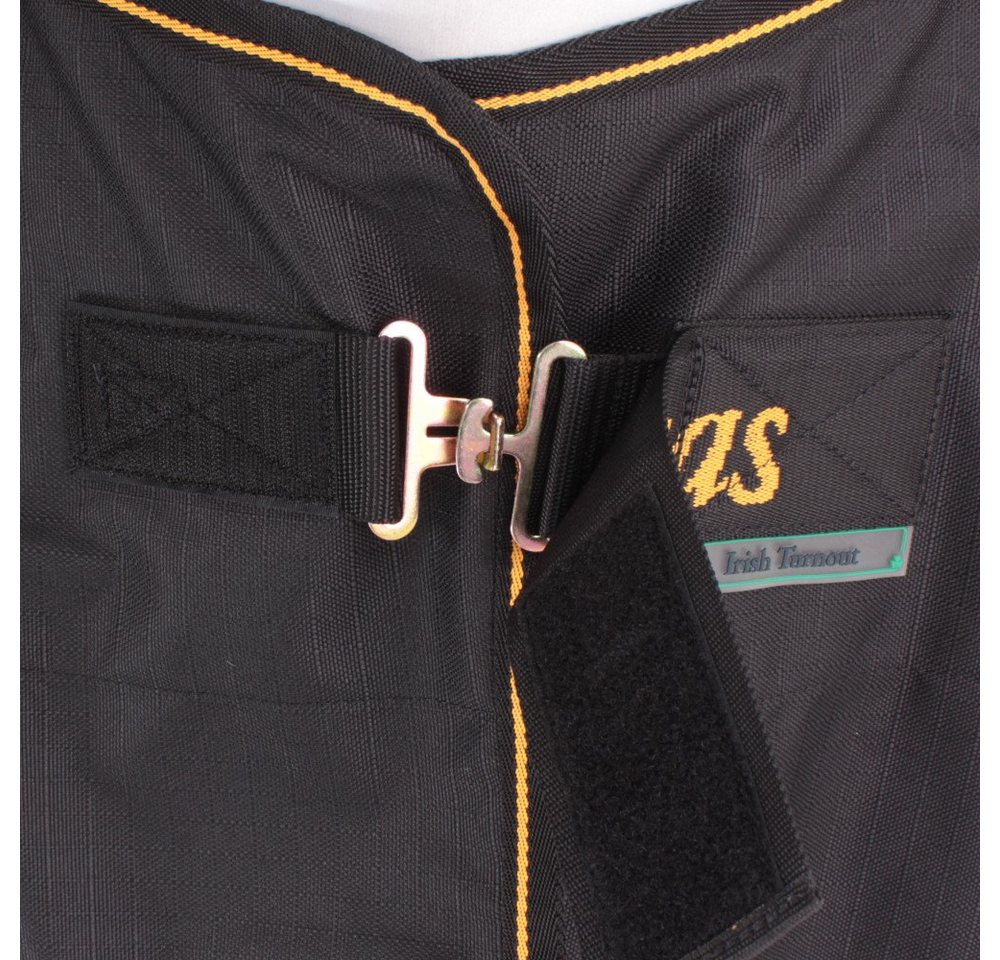 Bucas Pferde-Regendecke Bucas Irish Turnout Light 50g Classic 1200D - Pony - black/gold