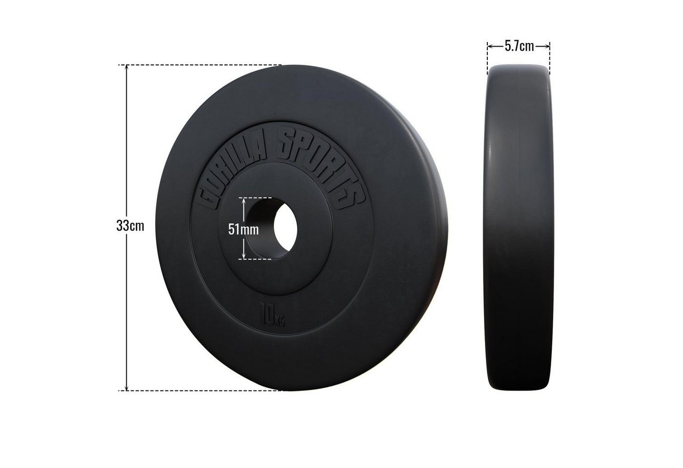 GORILLA SPORTS Hantelscheibe Hantelscheibe Olympia 50/51mm Kunststoff 1,25KG - 15KG, 20 kg Bild 3