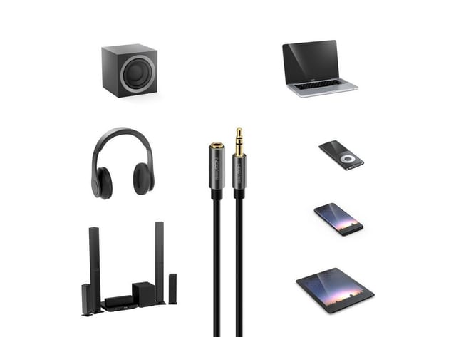 deleyCON deleyCON 3m Klinke Audio Stereo AUX Kabel Verlängerungskabel 3,5mm Audio-Kabel