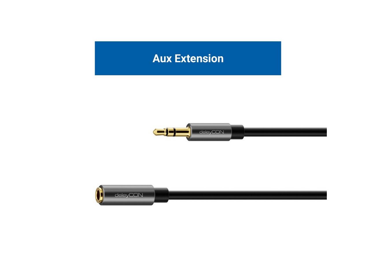 deleyCON deleyCON 3m Klinke Audio Stereo AUX Kabel Verlängerungskabel 3,5mm Audio-Kabel Bild 2