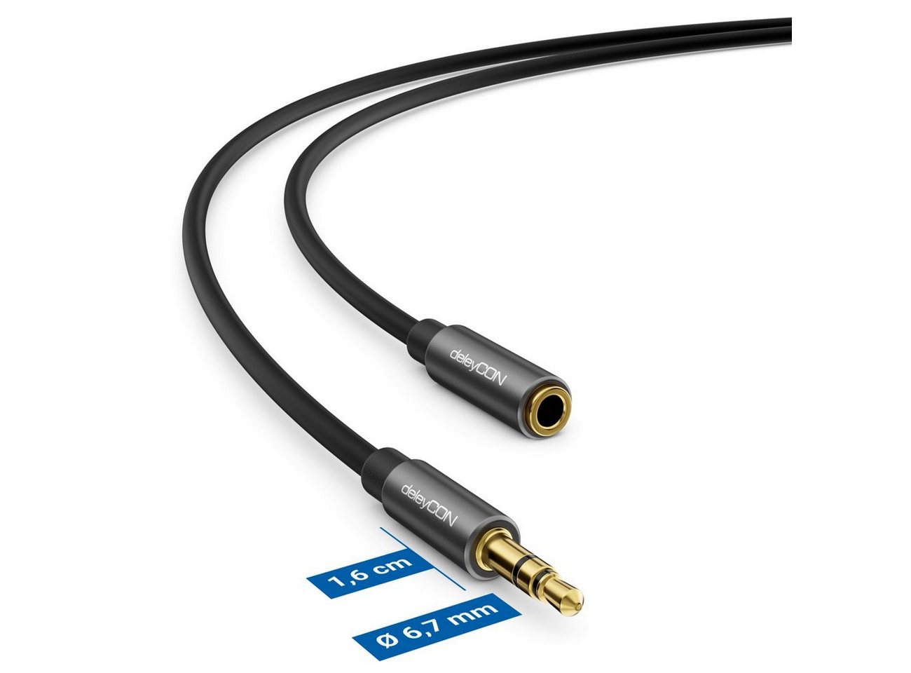 deleyCON deleyCON 3m Klinke Audio Stereo AUX Kabel Verlängerungskabel 3,5mm Audio-Kabel Bild 4