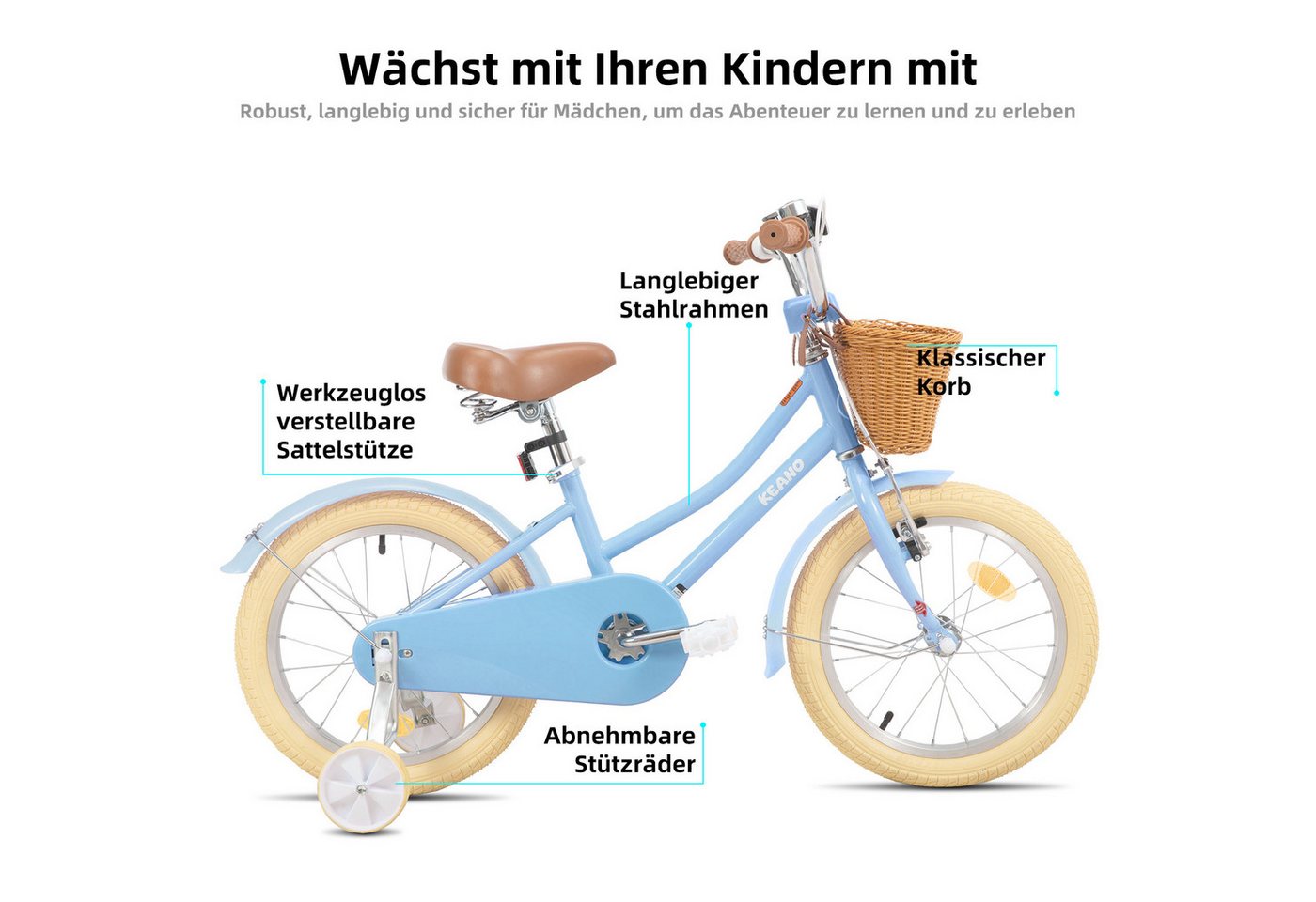JOYSTAR Kinderfahrrad Stabiles Kinderfahrrad mit Doppelbremssystem für Anfänger Bild 3