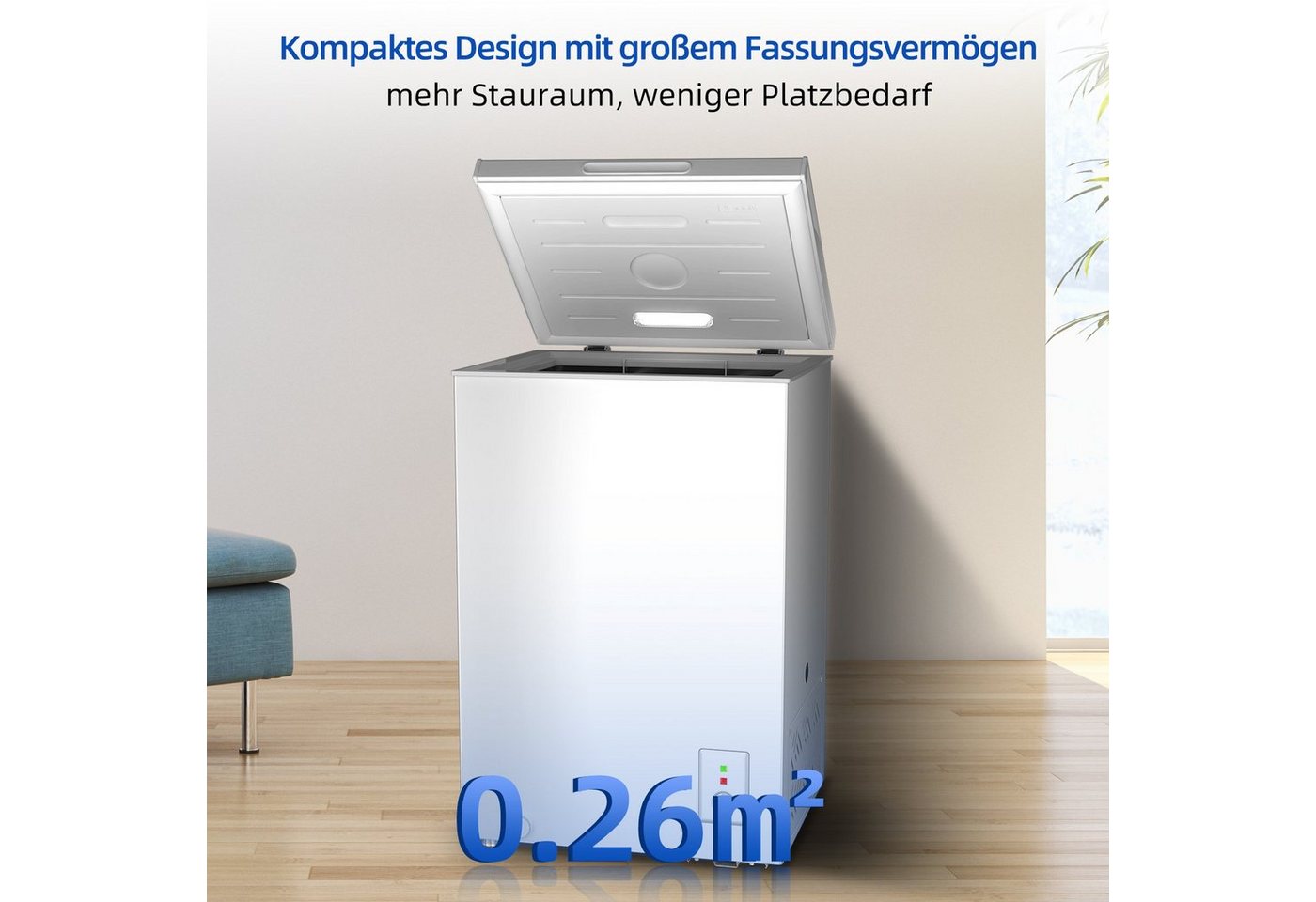 CHiQ Gefriertruhe Chest Freezer FCF98DE, 54.5 cm breit, 99 l, Inverter-Gefrierschrank, Außentemperaturanzeige, -32 ℃ Bild 3