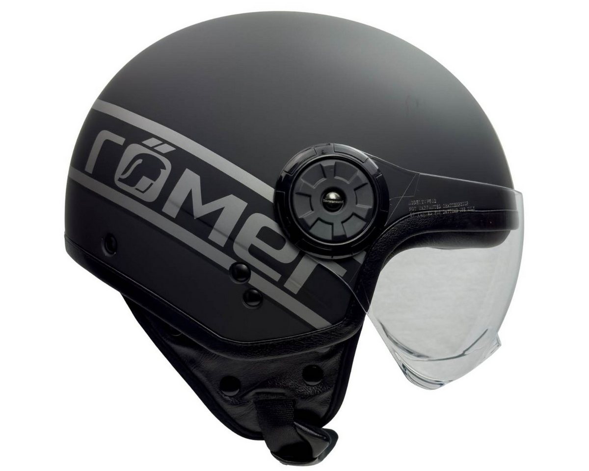 RÖMER HELME Motorradhelm RR20035 - Motorrad- Jethelm mit Pilotenvisier, schwarzgrau Bild 3