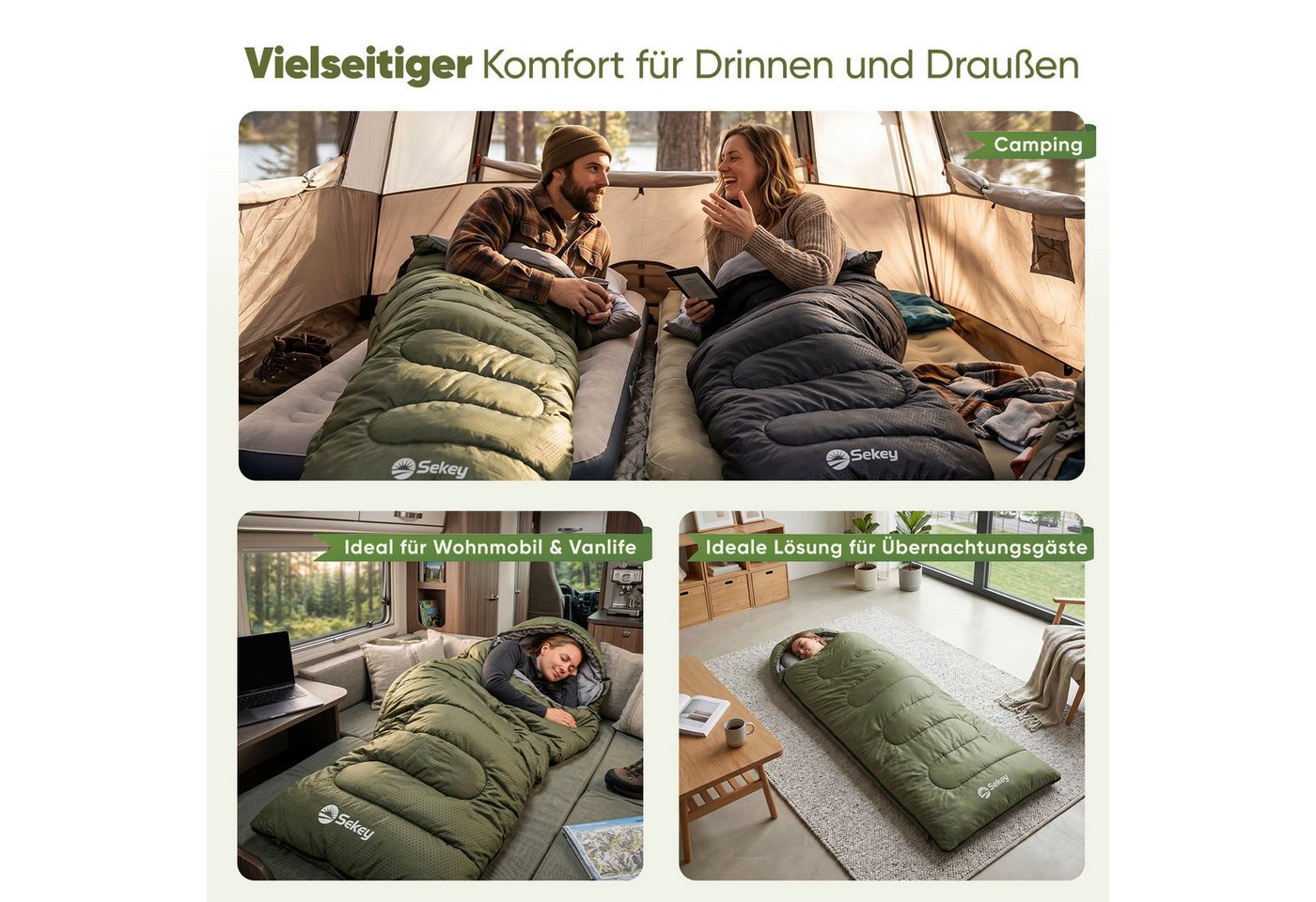 Sekey Deckenschlafsack Deckenschlafsack Wasserdichter Schlafsack 220x80cm Bild 3