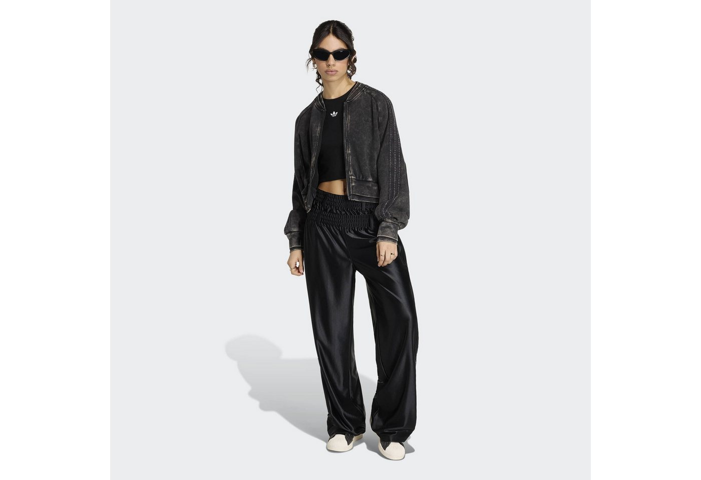 adidas Originals Outdoorjacke SST DOUBLE LAYERED CROPPED TRACK aus Baumwolle, mit Reißverschluss, sportlicher Stil Bild 4