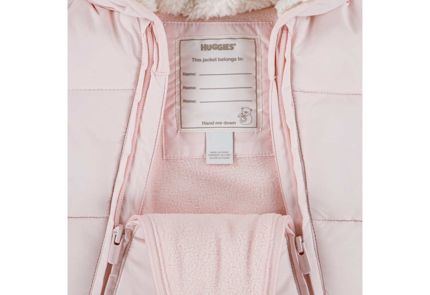 HUGGIES babywear Schneeoverall Schneeanzug für Girls und Boys mit Kapuze und Hasenohren Bild 2