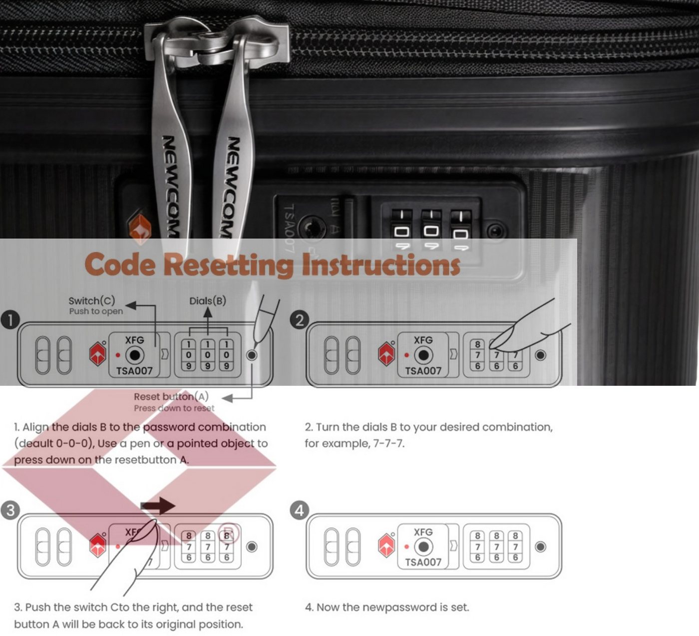NEWCOM Hartschalen-Trolley Reisekoffer Erweiterbar, Hartschale Koffer mit TSA-Schloss, PP, 4 Rollen, 3-tlg. Koffer Set, Schwarz, ultraleicht & robust für den Urlaub