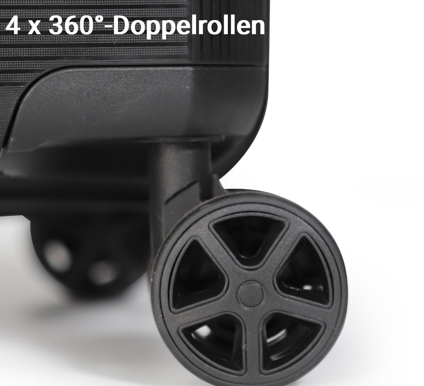 NEWCOM Hartschalen-Trolley Reisekoffer Erweiterbar, Hartschale Koffer mit TSA-Schloss, PP, 4 Rollen, 3-tlg. Koffer Set, Schwarz, ultraleicht & robust für den Urlaub Bild 5