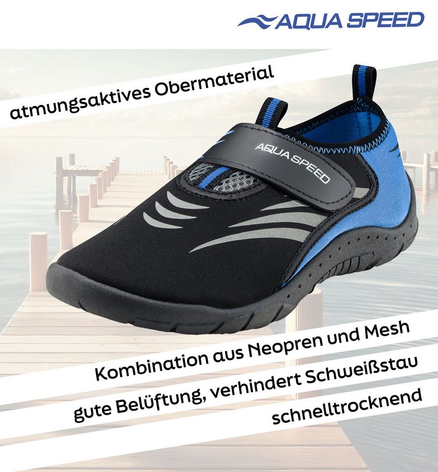 Aqua Speed Outdoor-Badeschuhe Herren Gr. 44 – mit starker Grip-Sohle Wasserschuh (Wellness-geeignet & leicht zu reinigen – top für Sauna) Hygienisch & waschbar – Schnell zu reinigen & langlebig Bild 4