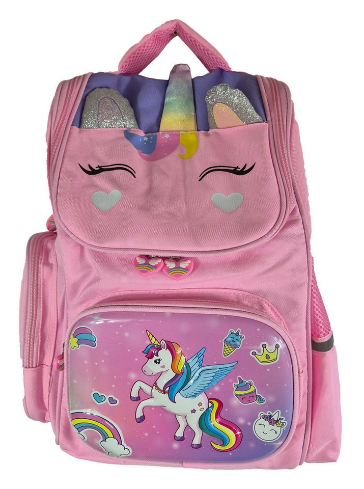 Einkaufszauber Schulrucksack Cooler Rucksack Einhorn - Schulrucksack - Daypack Backpack Einhorn 3D, Einhorn in 3D Bild 4