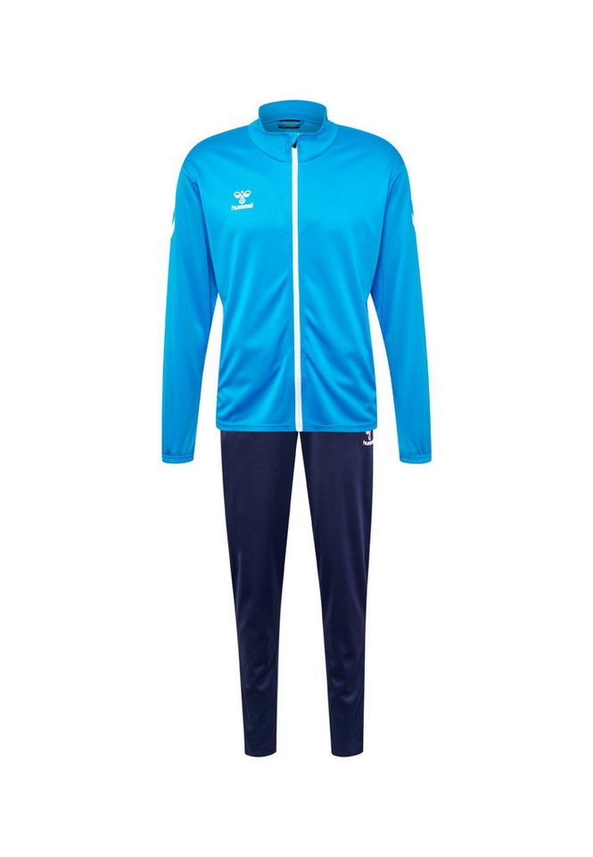 hummel Trainingsanzug Sportliches Design Stehkragen Glatte für Herren (2-tlg), Regular Fit bedruckt atmungsaktiv Gummizug sportlich-Style